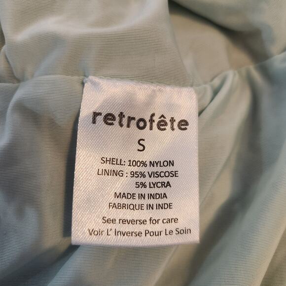 Retrofete Mich Sequin Mini Dress in Mint Aqua Green Small Beaded Sleeveless Cowl - Picture 10 of 12